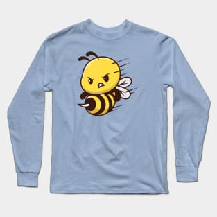 Cute Bee Attack Cartoon Long Sleeve T-Shirt